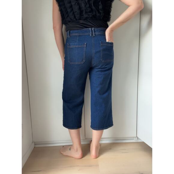 Vintage Denim Gaucho Pants Dark Wash Size 8/29 Wide Leg 70s Fall trend - Picture 7 of 9